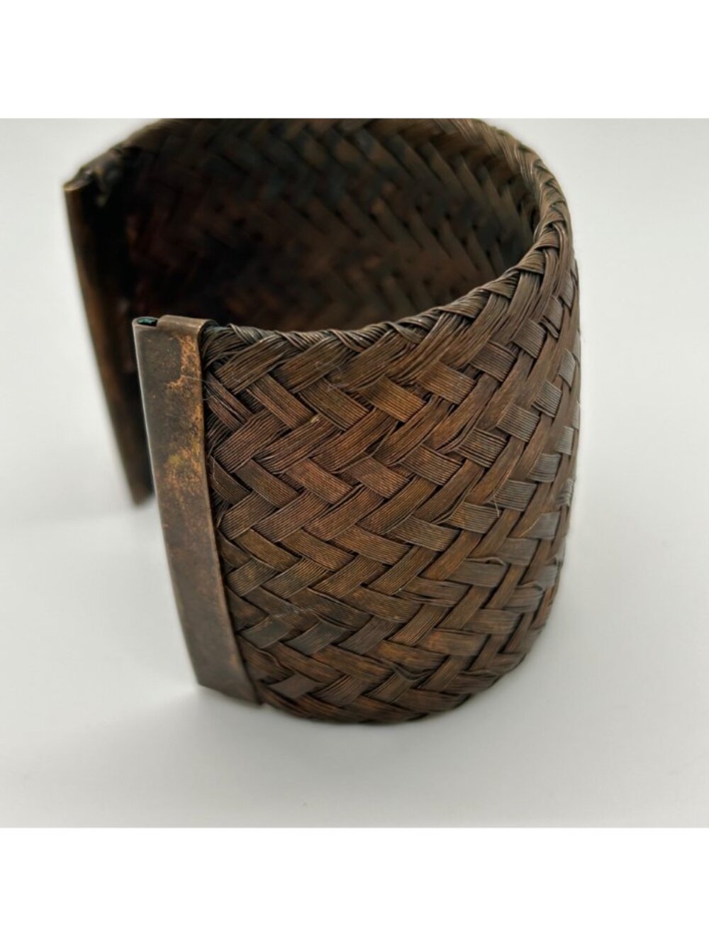 Sarah Cavender Metalworks Woven Copper-tone Cuff Bracelet Wide Design Handmade - Picture 3 of 11